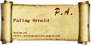 Pallag Arnold névjegykártya